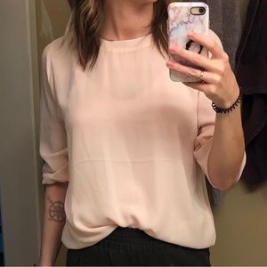 Blush three quarter length blouse